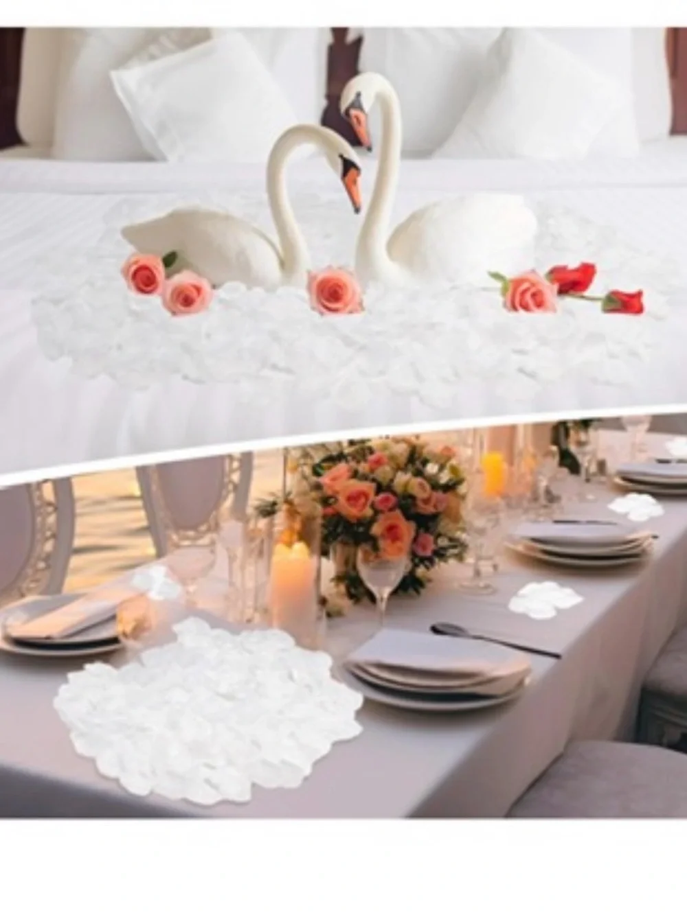 New Open Boxes Artificial Fake Rose Petals, Silk Flowers Petals 20,000PCS, White